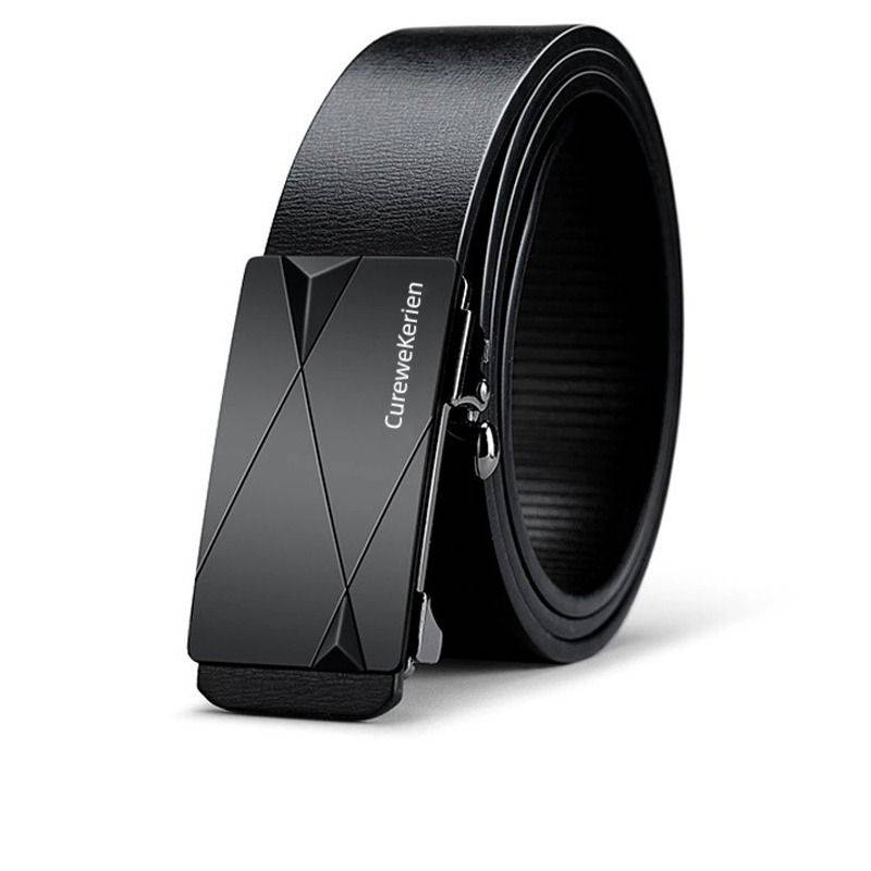 CureWekerienless Buckle Men's leather belt automatic buckle pure leather genuine casual business pants belt