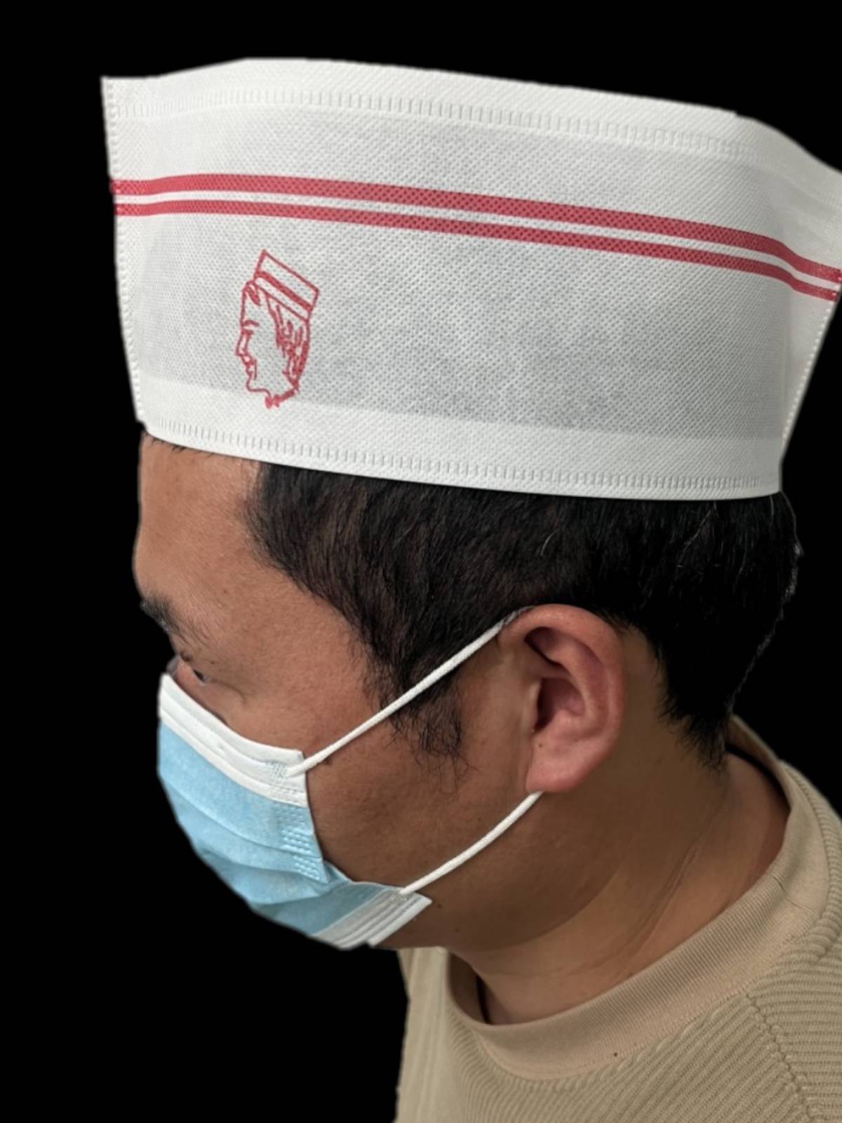 Disposable chef hatless woven ship hat Men's and Western restaurant low hats, kitchen work caps for summer breathable