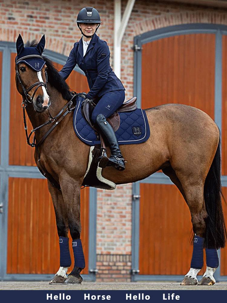 Hello Horse saddle cushion Horse ear hood horsepower tie equivalent three -piece set of color obstacles race sports