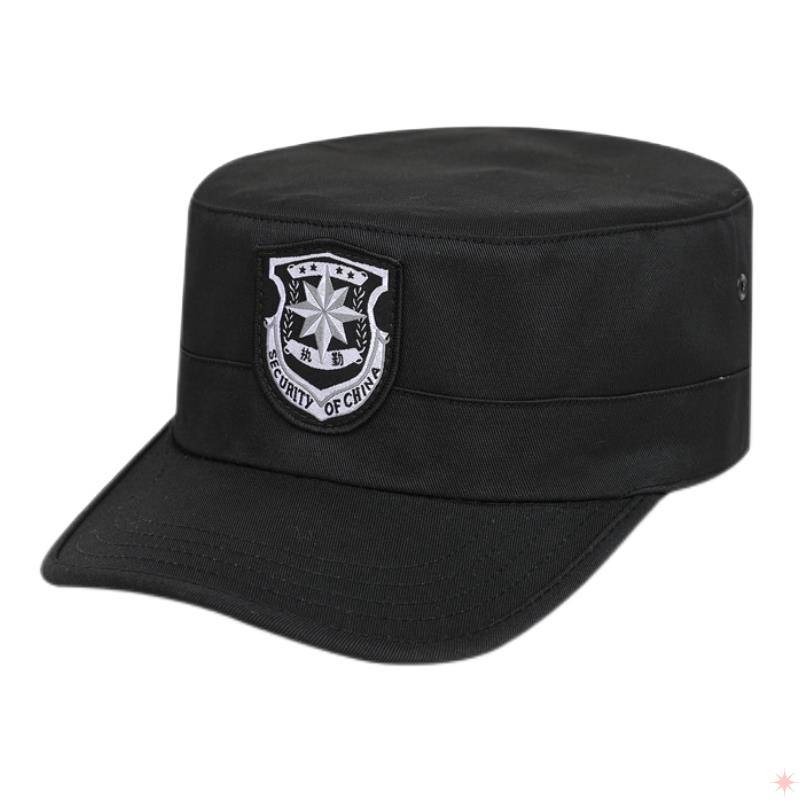 New security hat Property gatekeeper duty hotel senior professional black thickened peaked cap work hat universal