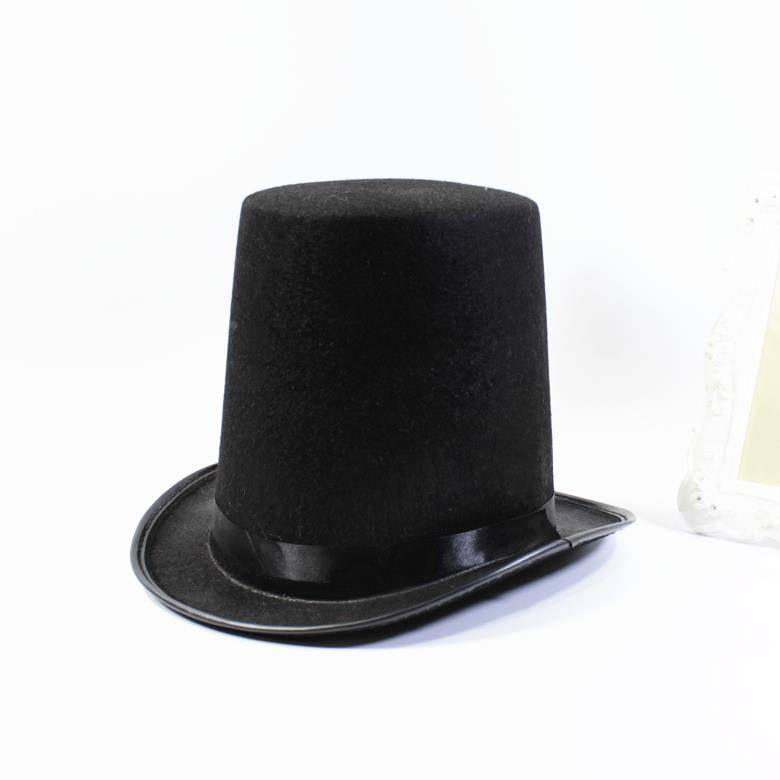 the black hat magician's 20-and-gold lincoln hat, and the blue hat, the french high hat