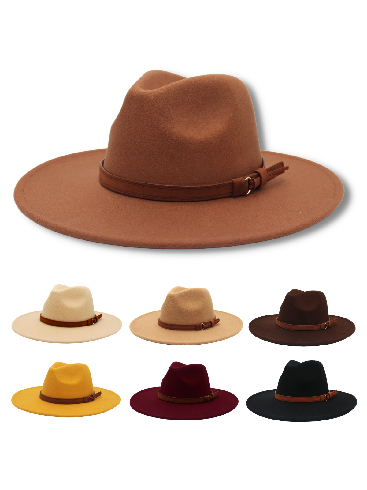 9.5cm Big Eaves British Wind Hat wide eaves European and American Jazz Hat Simple felt hat Classic retro woolen hat men and women