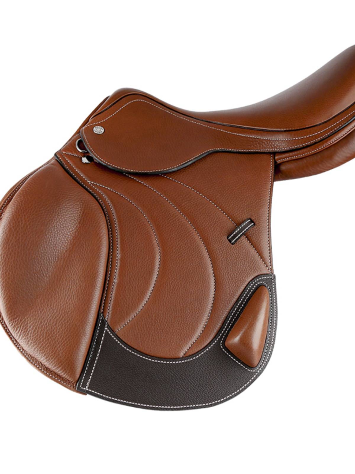 WE double -layer cowhide disorders saddle British saddling black brown Momo horses 8202021