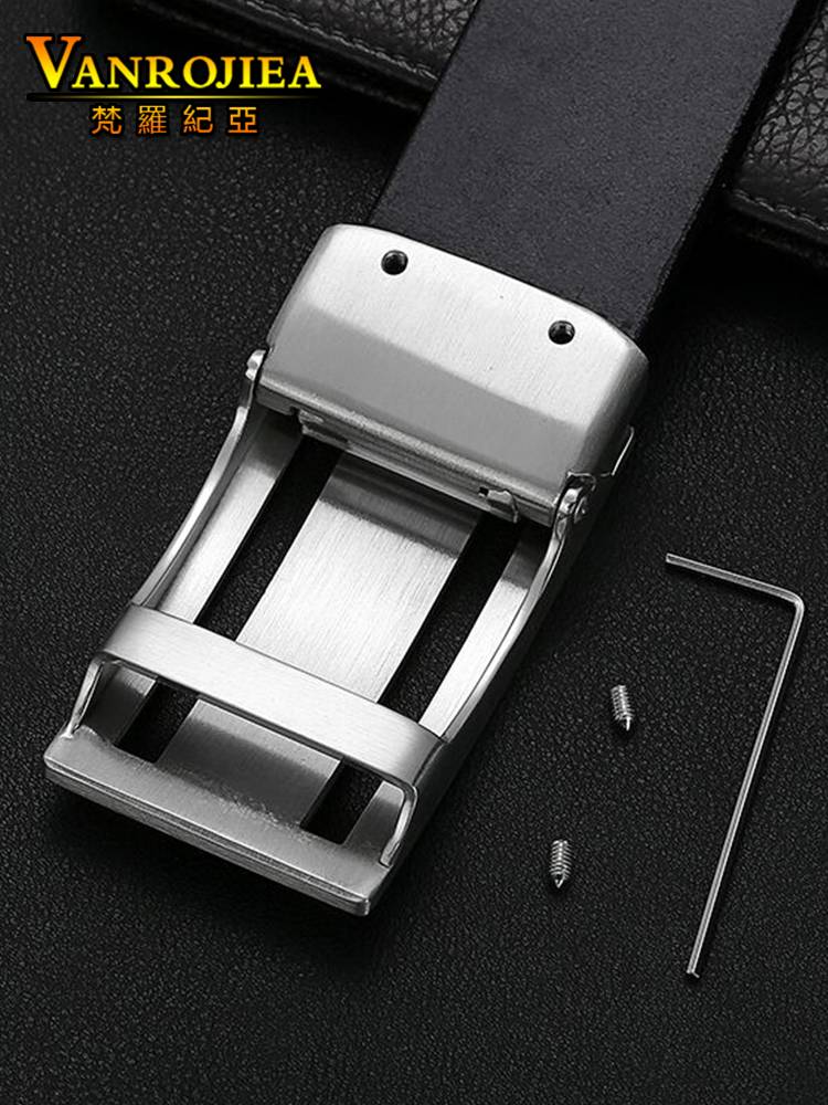 Stainless steel pants lead the Thai crocodile belt buckle head -free automatic leather leading male 304 rolling belt pitch