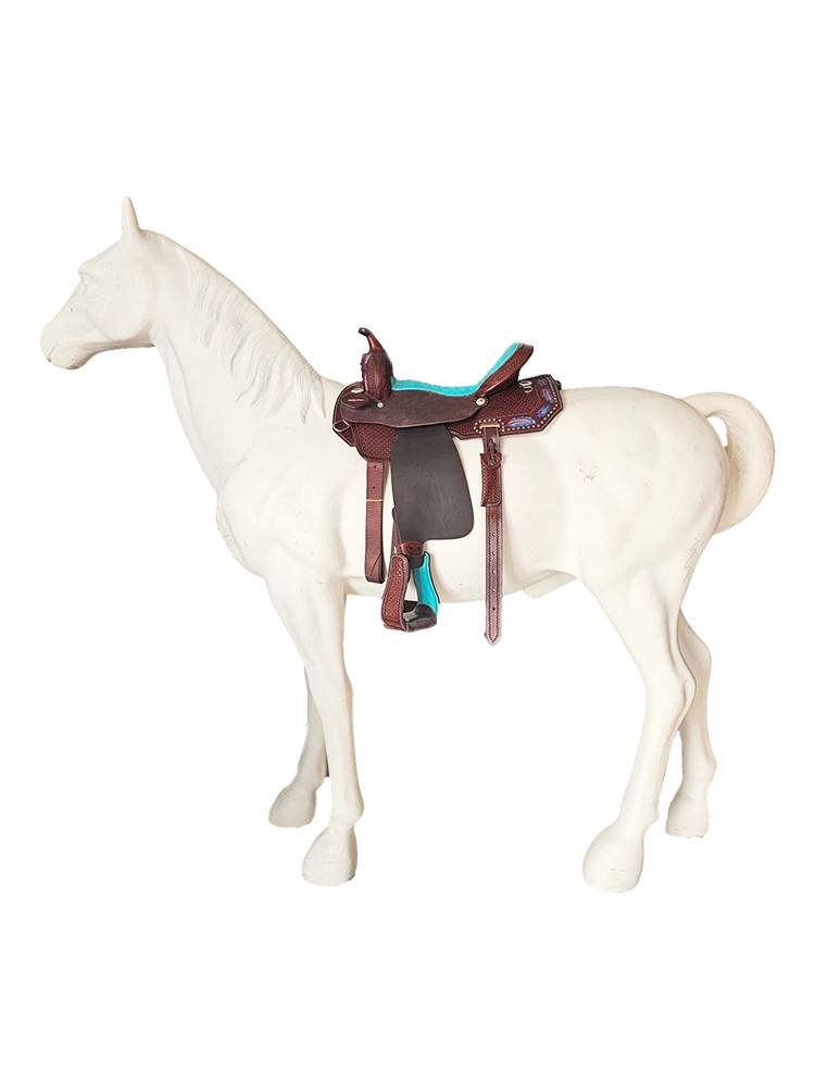 BillyCook Western Saddle full leather blue saddle -riding saddling saddle Bulk western saddle blue soft seat skin