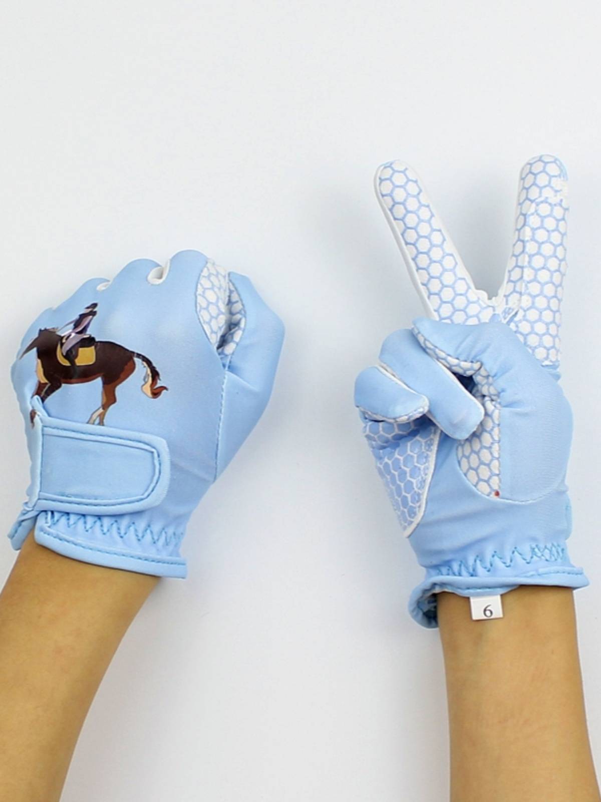 Children's cartoon equestrian glove professional equestrian equestrian equipment children and women four seasons breathable, anti -slip, wear -resistant riding gloves
