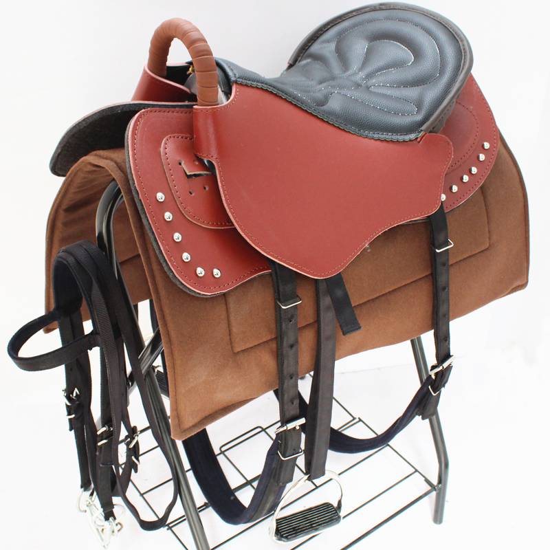 New product 2024 saddlezi full set of horse cowhide new Malaysian tourists saddling pony dwarf supplies