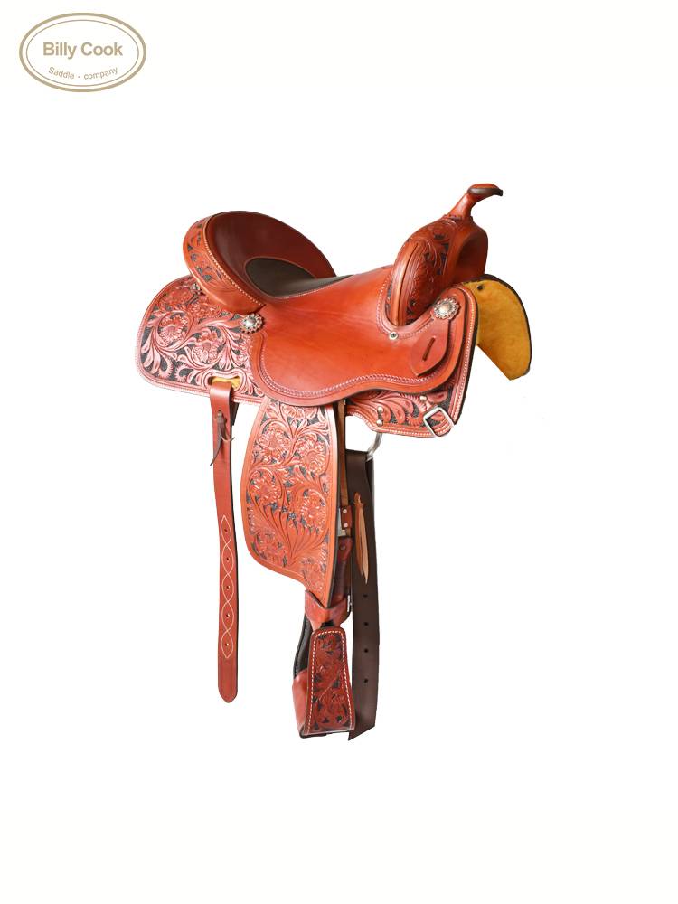 Billy Cook Western saddle full leather carved western saddling saddling