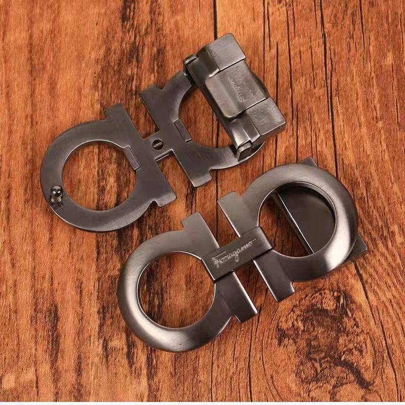 Original Fara Belt Block Men's Belt Smooth Men and Women's Solid Pure Copper High -end Eight -word accessories 3.5cm universal