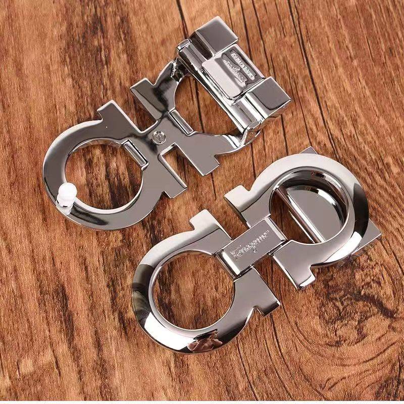 Original Fara Belt Block Men's Belt Smooth Men and Women's Solid Pure Copper High -end Eight -word accessories 3.5cm universal