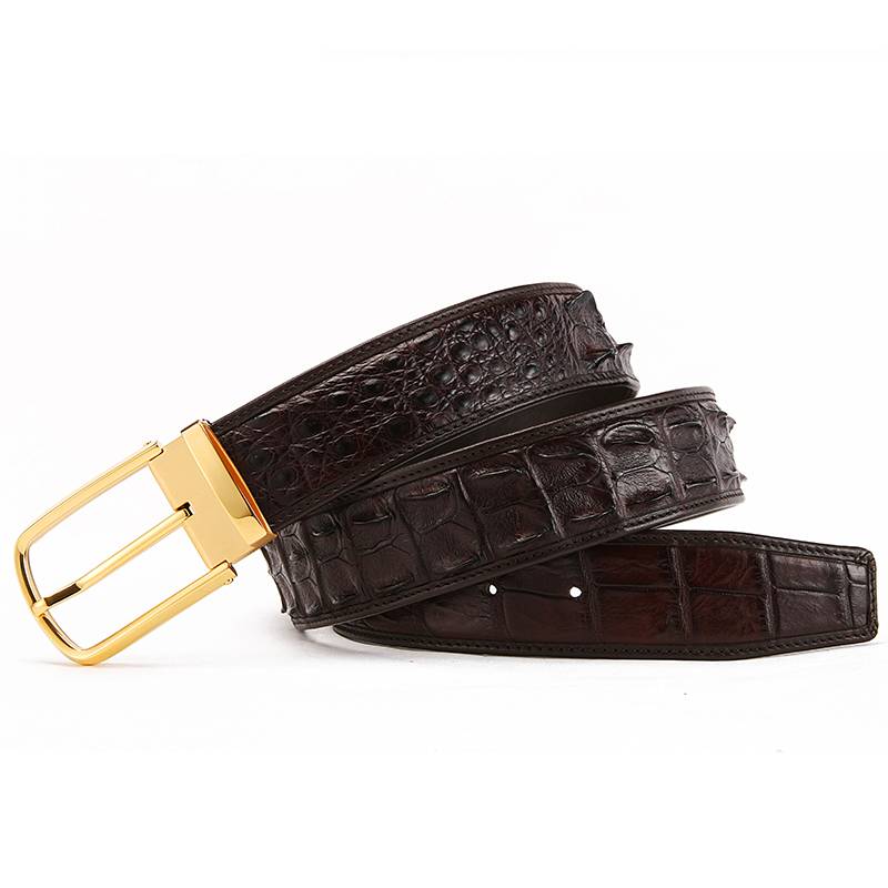 Thai crocodile leather belt male leather men's belt without stitching stainless steel smooth ginseng buckle young middle -aged pants belt