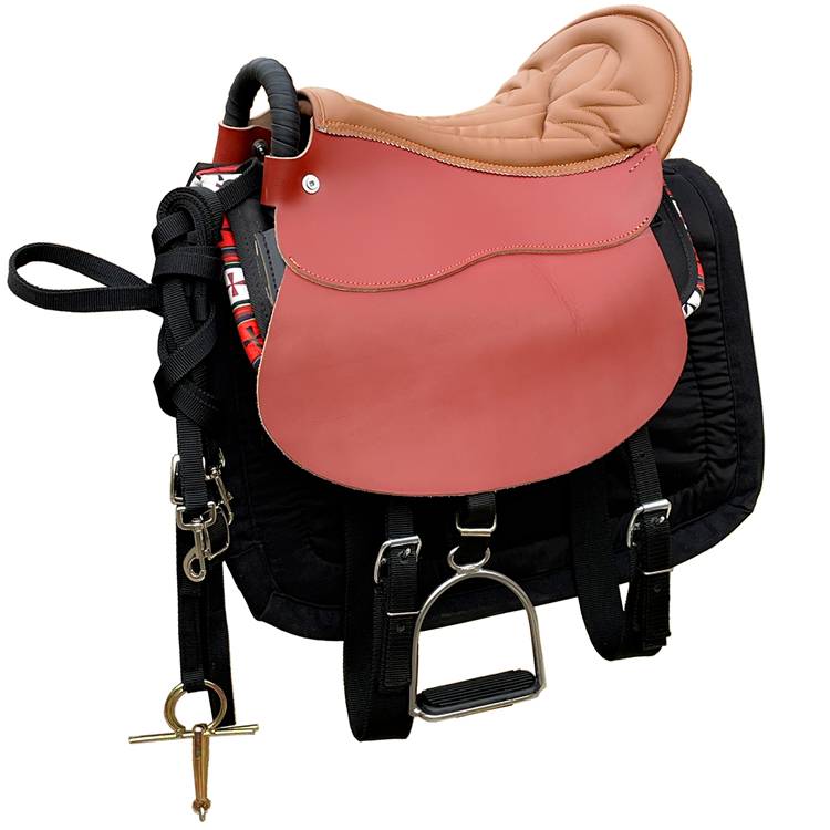 Promotion boutique leather tourists saddle pure leather soft models full set of saddling full set of handmade horses steel skeleton