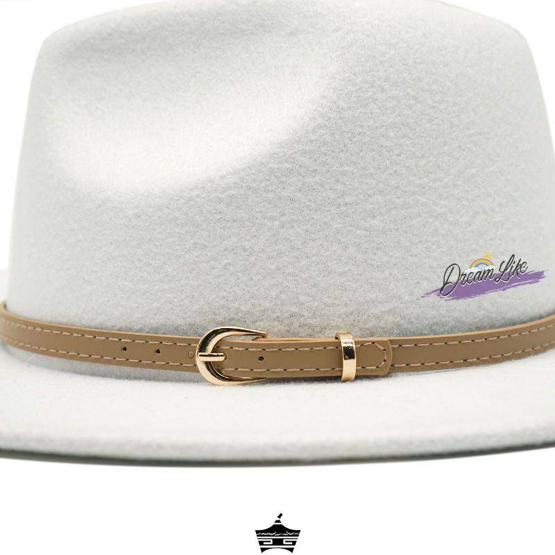 British style brown belt soft felt hat, men and women hats, gentleman hat, woolen jazz hat, Tibetan hat