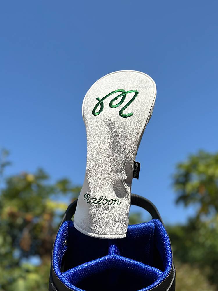 White peaked hat Korean version of golf club clock wooden pole head protective cover push roders and men's same models