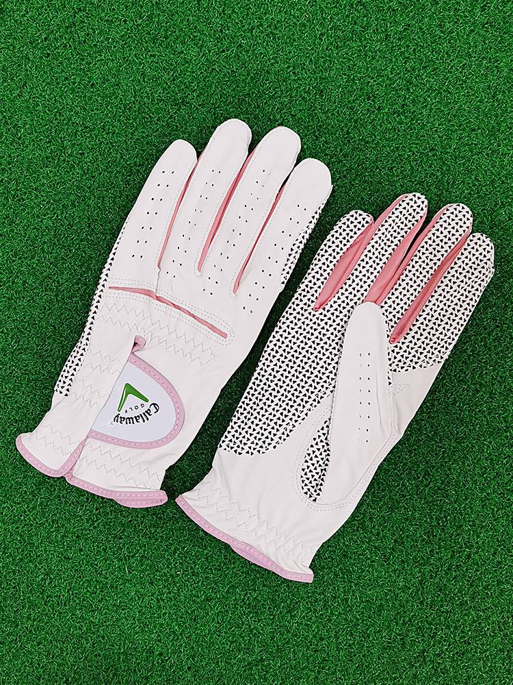Hot lambskin leather golf glove women's two -handed sheepskin non -slip comfortable, breathable left and right hand golf gloves
