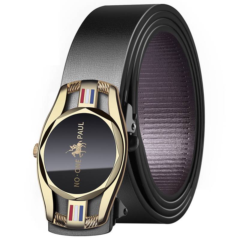 Genuine Paul men's leather belt, toothless automatic buckle, high -end wild casual men's pants band