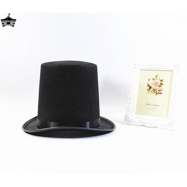 the black hat magician's 20-and-gold lincoln hat, and the blue hat, the french high hat