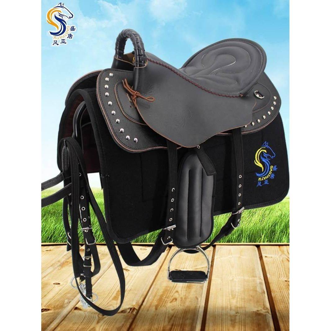 New horse -backed horse saddle full set of horses, cowhide Malaysian tourist saddling pony knights, pickups,
