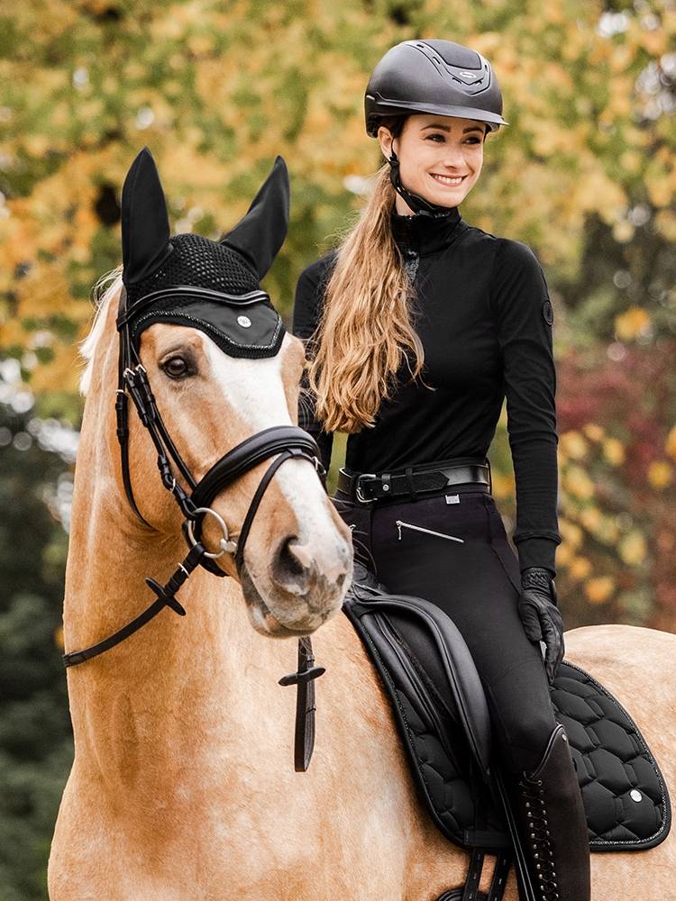 German Waldhausen Equestrian Horse Cushion Mental Cushion Horse Sweat Back Catched Black Blood Red Equestrian Set