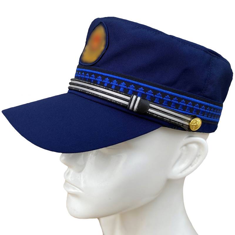 New full -time preparation caps, shading hat spring and autumn, peaked cap training cap, flame blue preparatory cap