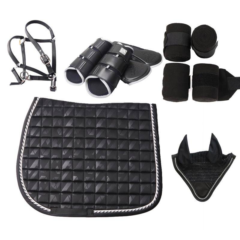 TF horse horses black saddling cushion set obstacle sweat drawer legged horse cage -headed horse ear hood professional equestrian supplies