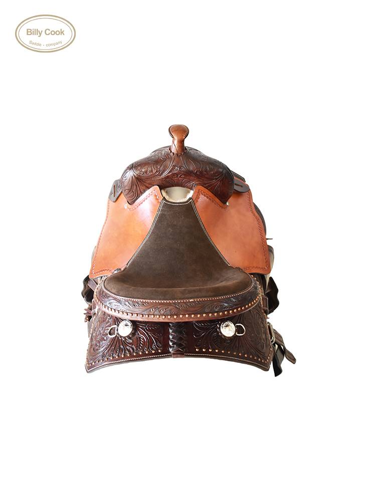 BillyCook full -western saddling flip -flocked seat twisted horseshow all -leather imported saddles and saddle riding saddle