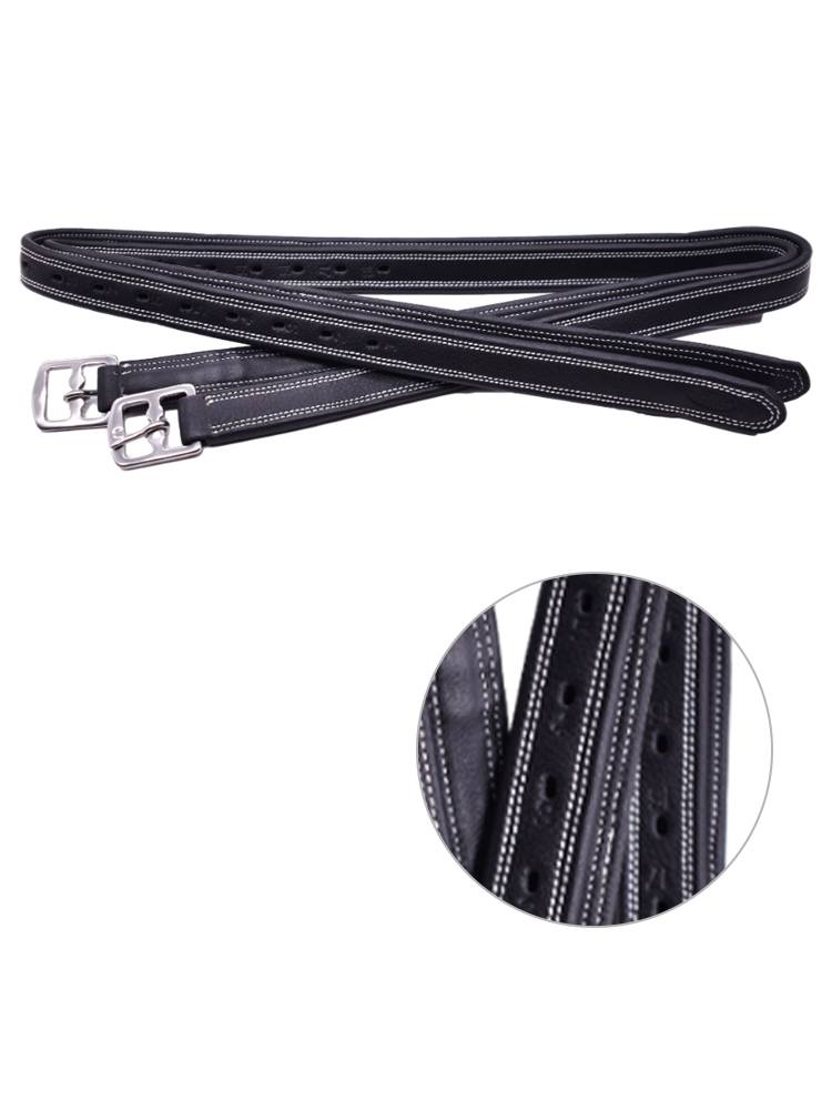 Comprehensive saddle horse pedal with British saddle accessories Pippeed horse saddle accessories black cowhide kick -leather leather saddling belt