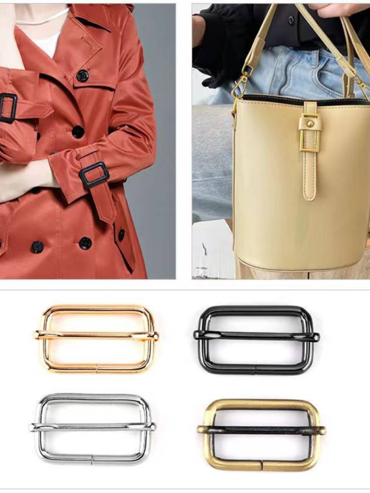 Japanese characters pull core buckle, butt backpack backpack, hardware accessories shoulder strap, shortened seam -free metal adjustment high -end