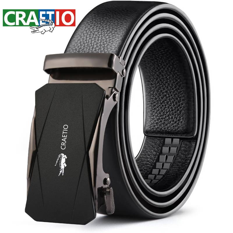 Crocodile men's leather belts are automatically buttoned up in soft-fowl-skin commercials and young people's crotch belts