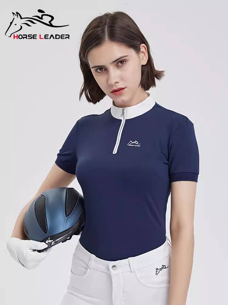 Horseleader summer women's equestrian short -sleeved T -shirt equestrian equipment thin -drying and breathable knight clothing