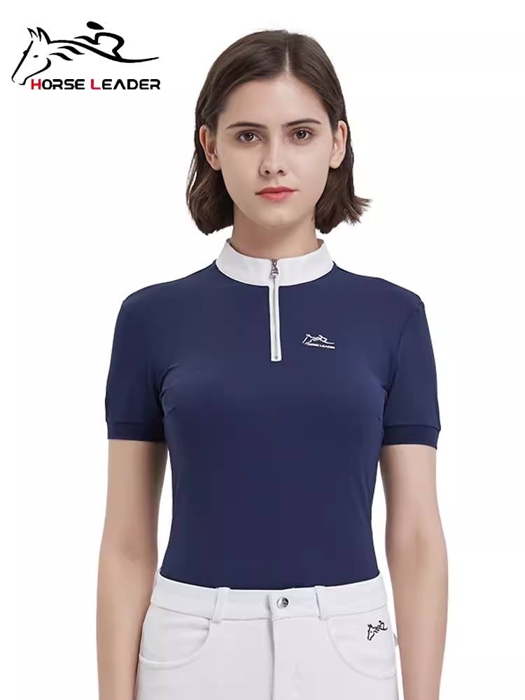 Horseleader summer women's equestrian short -sleeved T -shirt equestrian equipment thin -drying and breathable knight clothing
