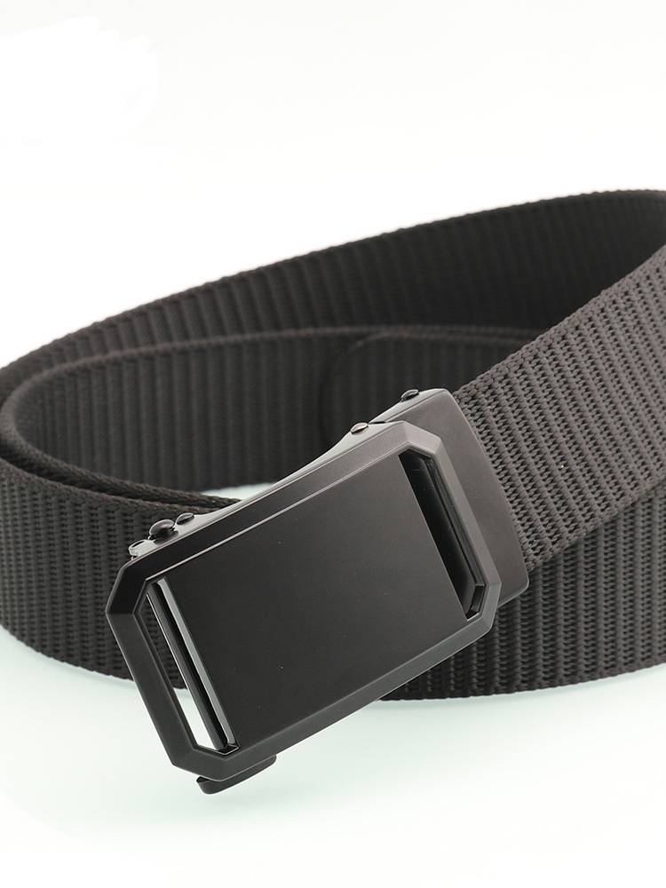 3.5cm belt buckle headless canvas belt buckle Men wears pure black wild leisure alloy belt buckles