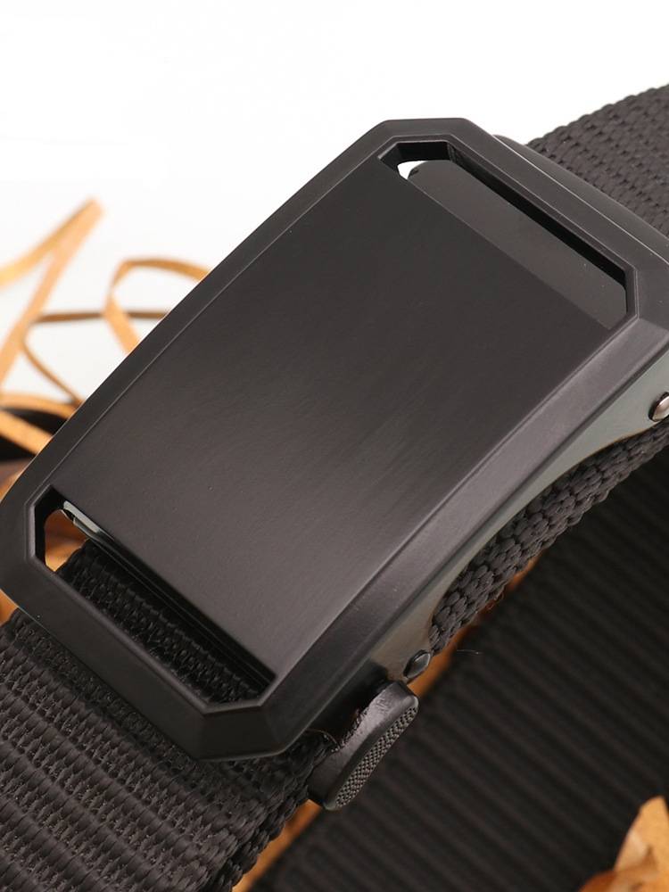 3.5cm belt buckle headless canvas belt buckle Men wears pure black wild leisure alloy belt buckles