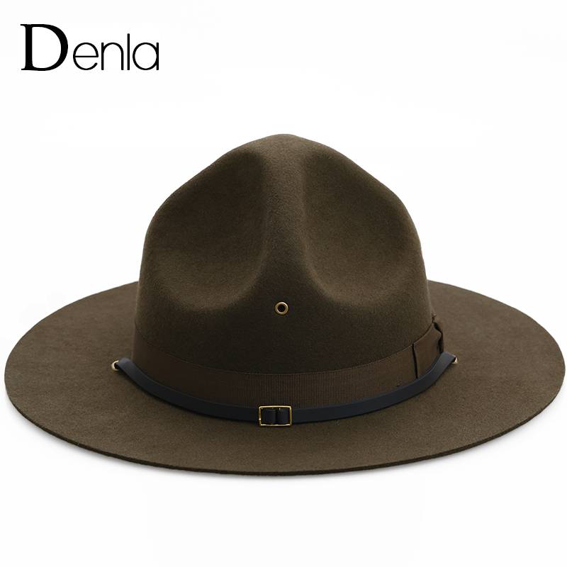 Denla European and American Wind Marine Corps Wool Womato Currency Hat British Retro Marching Police Hat Men's Tide