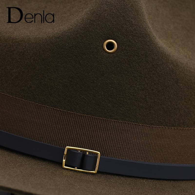 Denla European and American Wind Marine Corps Wool Womato Currency Hat British Retro Marching Police Hat Men's Tide