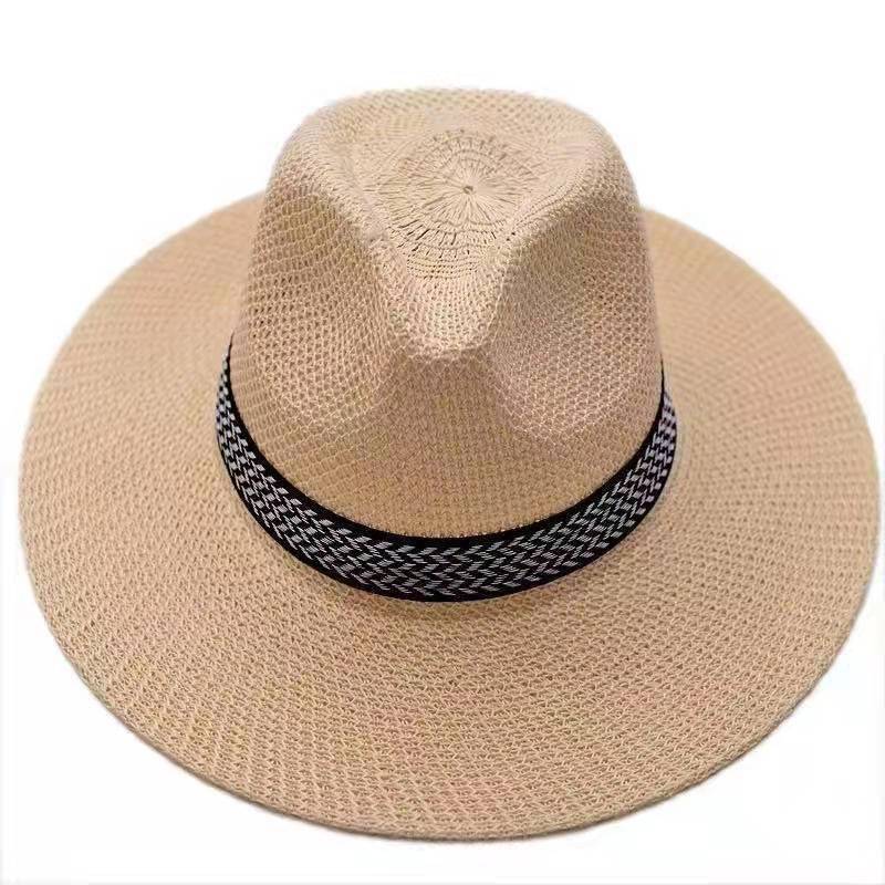 Male sunscreen bamboo editor Big Hat Spring and Summer Men's Straw Hat Western denim hat hat hat hooded sun hat seal seaside