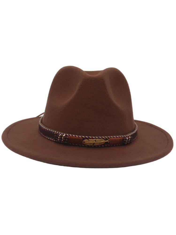 European and American men and women British hats ethnic style collected wide -eaves Tibetan hats Fedora Hat Fedora Hat