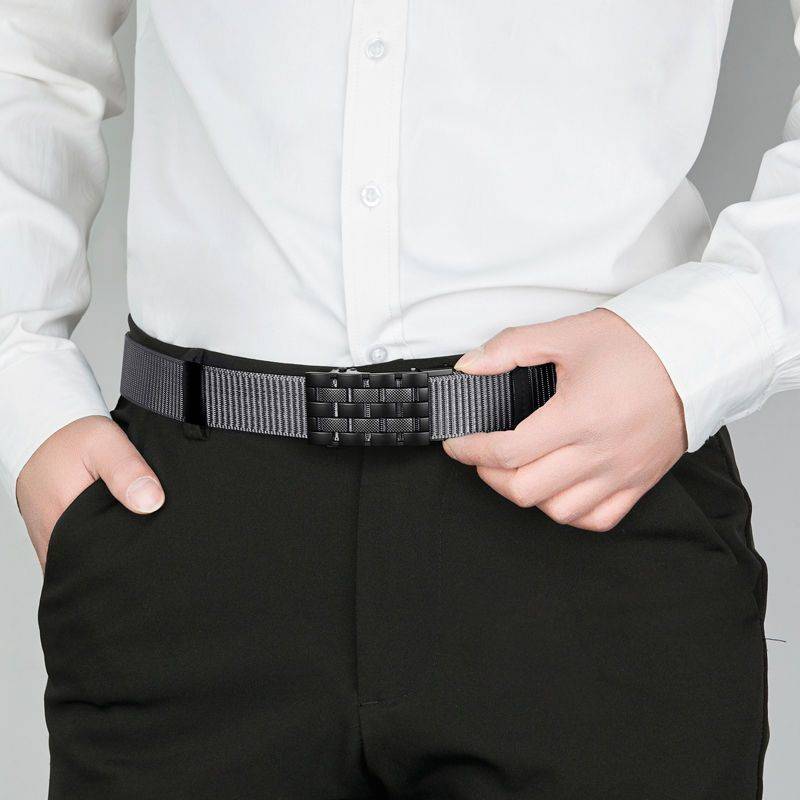 The new canvas nylon belt man automatically buckle tactical belt tide pants with business casual loose pine tightly weaving