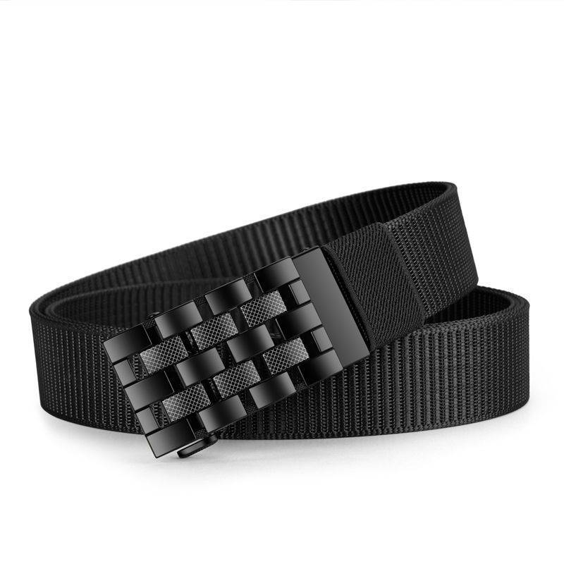 The new canvas nylon belt man automatically buckle tactical belt tide pants with business casual loose pine tightly weaving