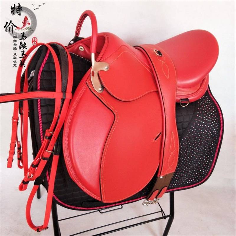 Comprehensive saddle version comprehensive saddle belt full set of accessories red double belly belt saddle competition king imported equestrian transport new models