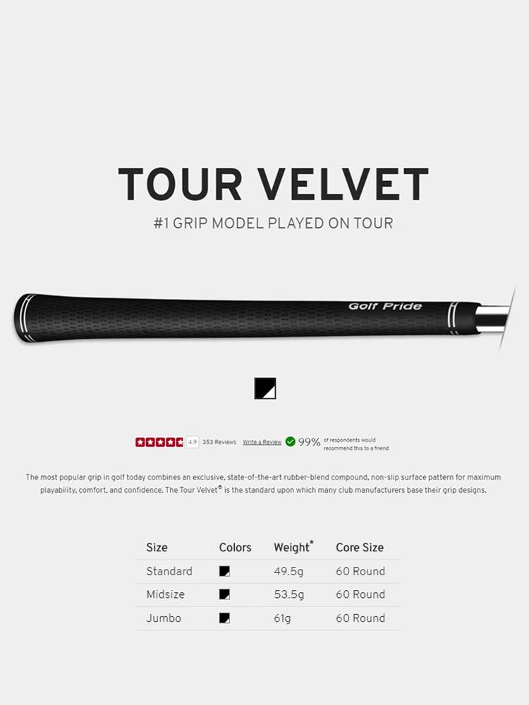 GOLF PRIDE Genuine Velvet Golf Handle Handle, Non -slip, wear -resistant comfortable soft iron rod universal grip