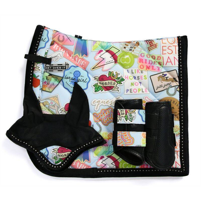 TF horses hoppy equestrian pad dance step horse sweat drawer exports European obstacle saddle cushion shock absorption thickened playful earmuffs