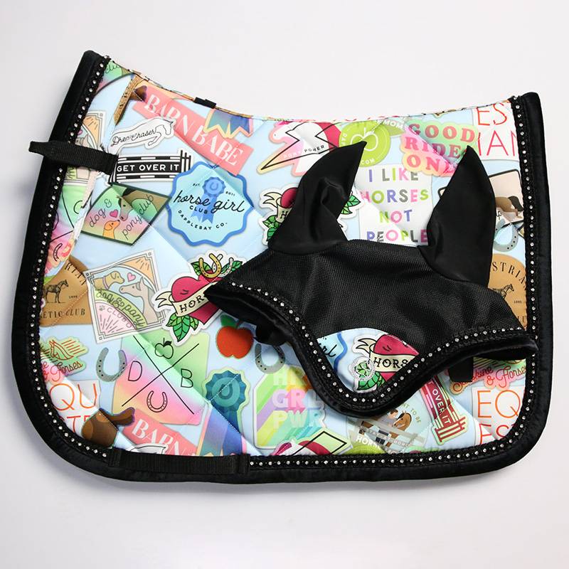 TF horses hoppy equestrian pad dance step horse sweat drawer exports European obstacle saddle cushion shock absorption thickened playful earmuffs