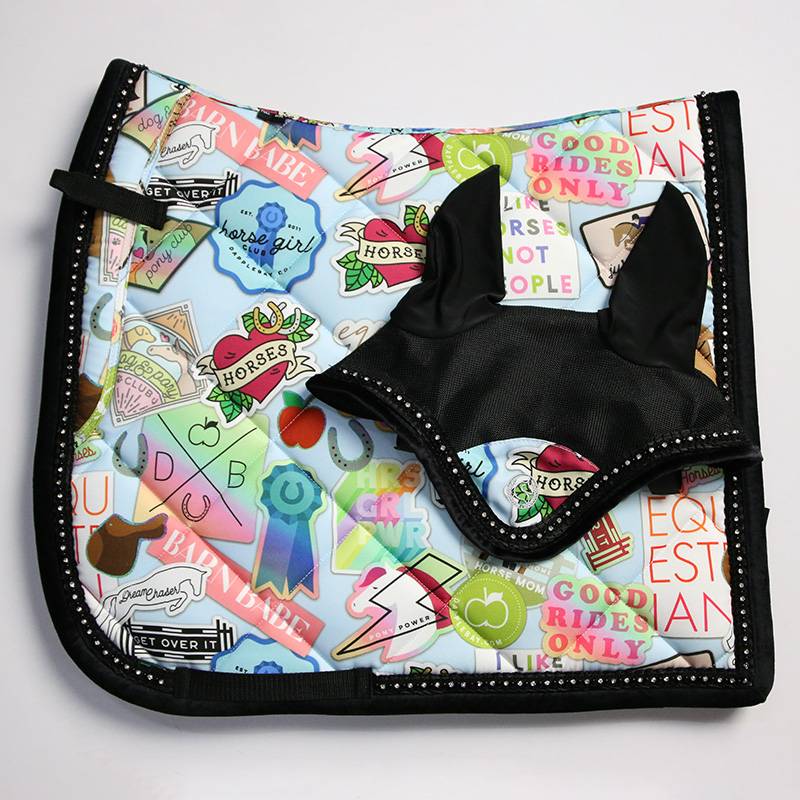 TF horses hoppy equestrian pad dance step horse sweat drawer exports European obstacle saddle cushion shock absorption thickened playful earmuffs