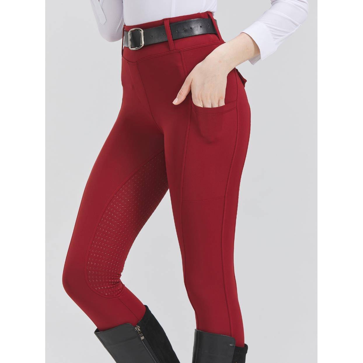 Autumn and winter high -bombs, slim -skilled all -silicon glue female equestrian pants ladies riding pants pants outdoor sports clothing elastic wear resistance
