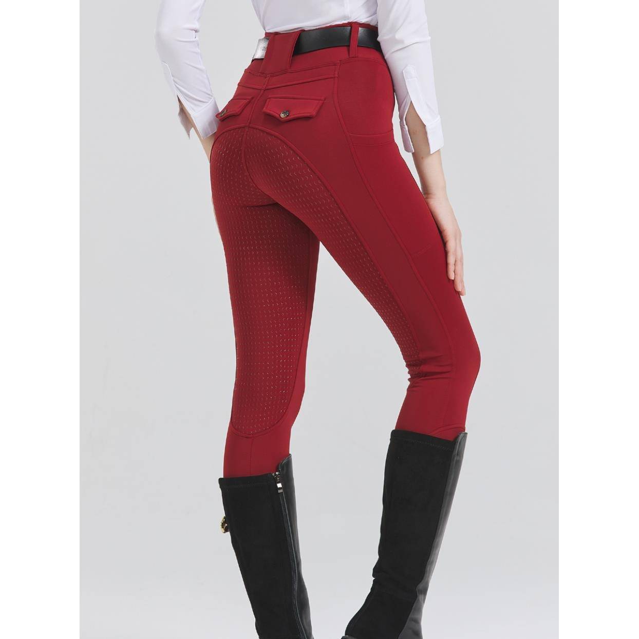 Autumn and winter high -bombs, slim -skilled all -silicon glue female equestrian pants ladies riding pants pants outdoor sports clothing elastic wear resistance