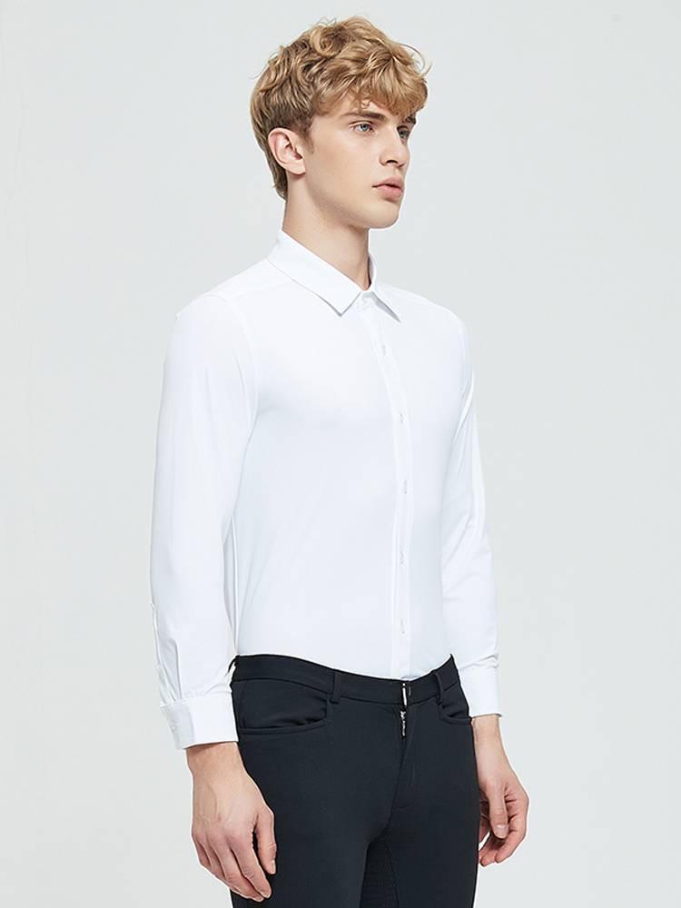 Professional equestrian long -sleeved shirt in summer speed dry elastic riding equipment competition training white sunscreen equestrian T -shirt
