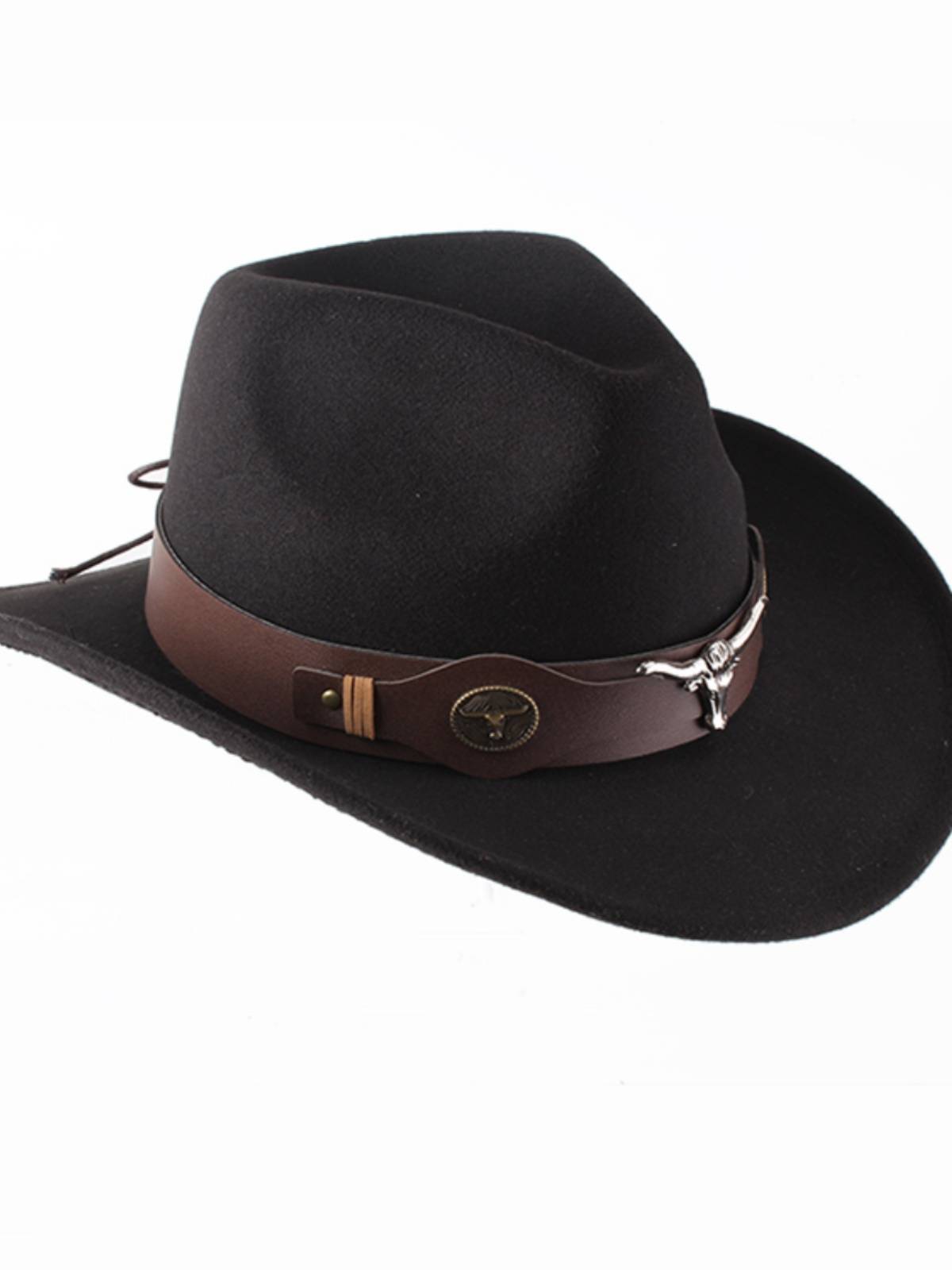 European and American British Wind Wind Hat Western Cowboy Mid -rolls along the Hat Hat Male Board Boarding Hat