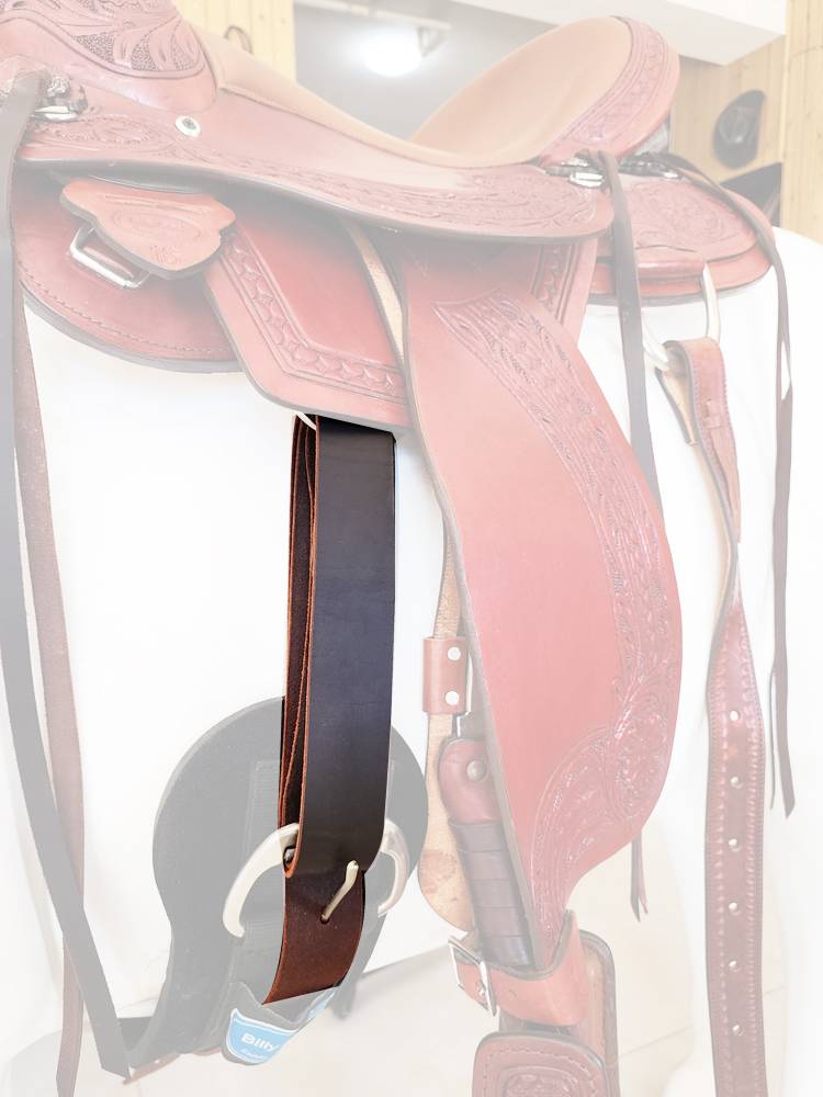 Cowhide belly belt root West saddle left long belly strap and saddle accessories soft leather belly belt equestrian products horsepower skin