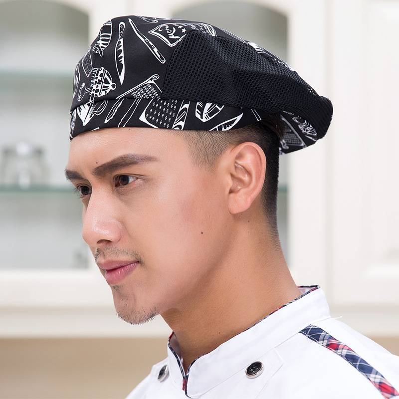 Chef hat Men's cloth tongue hat female waiter Beret hat hotel hot pot kitchen restaurant work hat customization